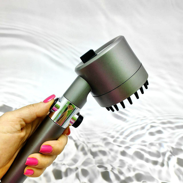 Турбо насадка лейка - массажер для душа 3-х режимная водосберегающая TURBOCHARGED SHOWER HEAD (съемный фильтр, режим старт-стоп)